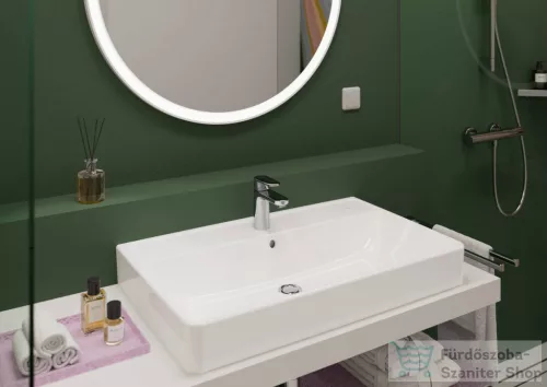 Hansgrohe XANUIA Q 80x48 cm-es pultra ültethető, csiszolt aljú mosdó csaplyuk nélkül, fehér 60251450