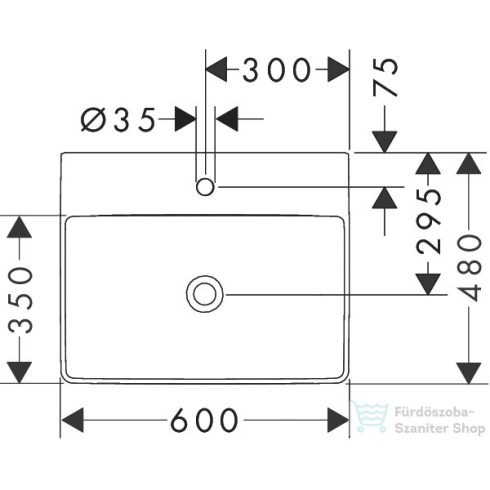 Hansgrohe XELU Q 60x48 cm-es mosdó túlfolyó nélkül, fehér 60317450