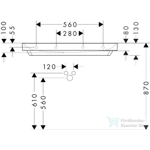 Hansgrohe XELU Q 100x48 cm-es mosdó túlfolyó nélkül, fehér 60321450