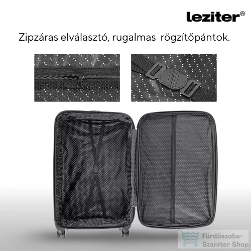 Leziter TraveLux light kabinbőrönd puha levehető kerékkel 55x40x20 cm fekete 608-BL20
