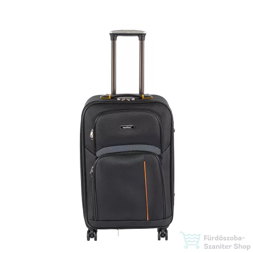 Leziter TraveLux light közepes bőrönd puha 68x45x25 cm fekete 608-BL24