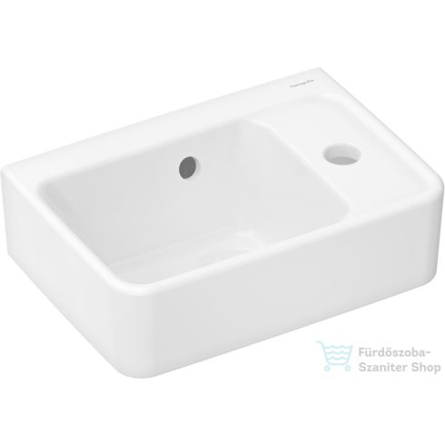 Hansgrohe XANUIA Q 36x25 cm-es mosdó jobb oldali csaplyukkal, Smartclean bevonattal, fehér 61006450