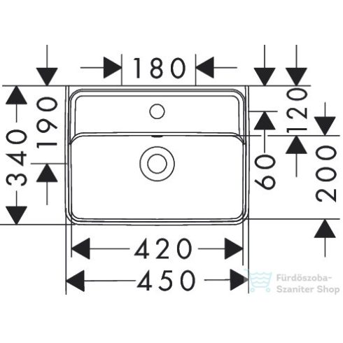 Hansgrohe XANUIA Q 45x34 cm-es Smartclean mosdó, fehér 61007450
