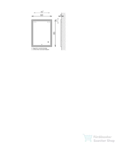 TBoss Floating Mirror Prisma 60*80 tükör LED világítással 610101