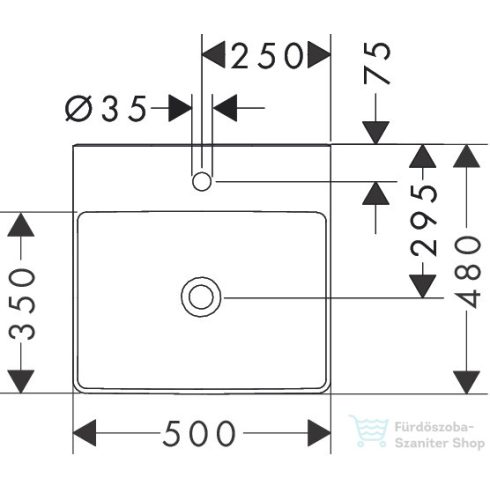 Hansgrohe XELU Q Smartclean 50x48 cm-es fali mosdó túlfolyó nélkül,fehér 61012450