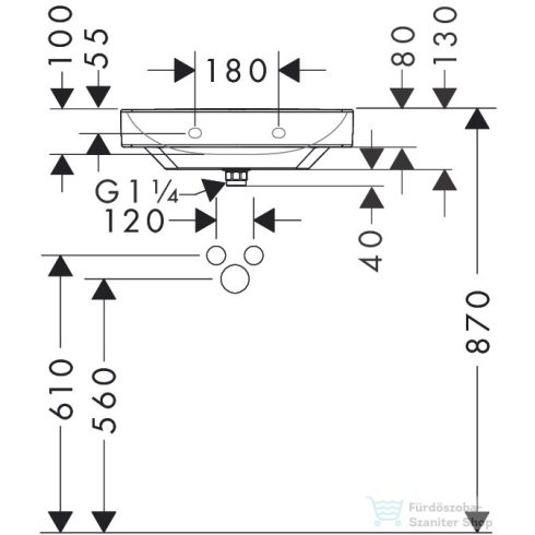 Hansgrohe XELU Q Smartclean 50x48 cm-es fali mosdó túlfolyó nélkül,fehér 61012450