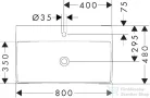 Hansgrohe XELU Q 80x48 cm-es csiszolt aljú pultra ültethető mosdó Smartclean bevonattal,fehér 61022450