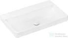 Hansgrohe XELU Q 80x48 cm-es csiszolt aljú pultra ültethető mosdó csaplyuk nélkül, Smartclean bevonattal, fehér 61023450