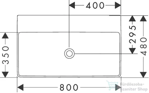 Hansgrohe XELU Q 80x48 cm-es csiszolt aljú pultra ültethető mosdó csaplyuk nélkül, Smartclean bevonattal, fehér 61023450
