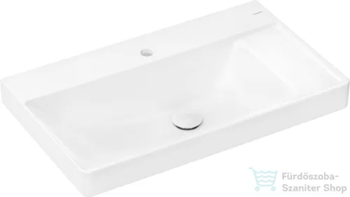 Hansgrohe XELU Q 80x48 cm-es csiszolt aljú, beépíthető mosdó jobbos pulttal, Smartclean bevonattal, fehér 61027450