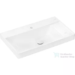  Hansgrohe XELU Q 80x48 cm-es pultra ültethető mosdó 2 furattal, jobb oldali pulttal, Smartclean bevonattal, fehér 61028450