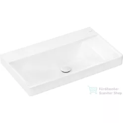   Hansgrohe XELU Q 80x48 cm-es csiszolt aljú, beépíthető mosdó csaplyuk nélkül, jobbos pulttal, Smartclean bevonattal, fehér 61029450