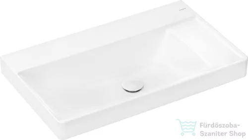 Hansgrohe XELU Q 80x48 cm-es csiszolt aljú, beépíthető mosdó csaplyuk nélkül, jobbos pulttal, Smartclean bevonattal, fehér 61029450