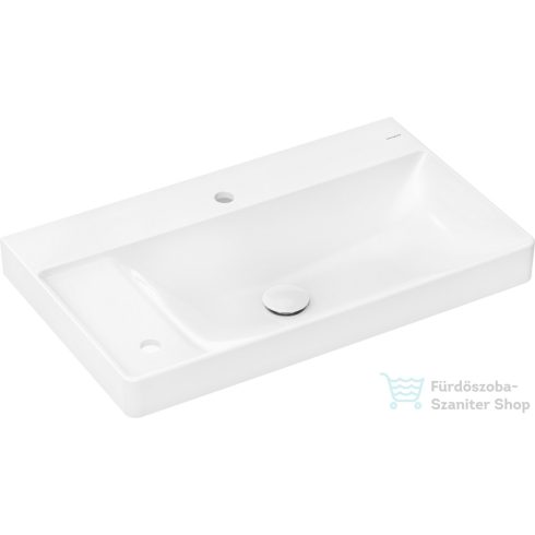 Hansgrohe XELU Q 80x48 cm-es pultra ültethető mosdó 2 furattal, bal oldali pulttal, Smartclean bevonattal, fehér 61034450