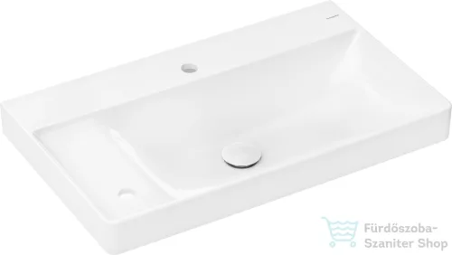Hansgrohe XELU Q 80x48 cm-es pultra ültethető mosdó 2 furattal, bal oldali pulttal, Smartclean bevonattal, fehér 61034450