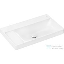  Hansgrohe XELU Q 80x48 cm-es csiszolt aljú, beépíthető, csaplyuk nélküli mosdó balos pulttal, Smartclean bevonattal, fehér 61035450