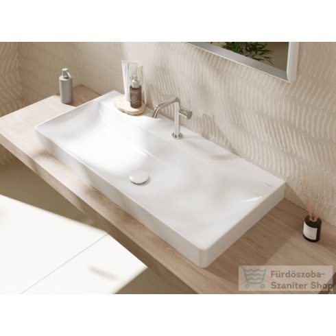 Hansgrohe XELU Q 100x48 cm-es pultra ültethető mosdó Smartclean bevonattal, fehér 61039450