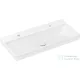 Hansgrohe XELU Q 100x48 cm-es pultra ültethető, 2 csaplyukas mosdó Smartclean bevonattal, fehér 61040450