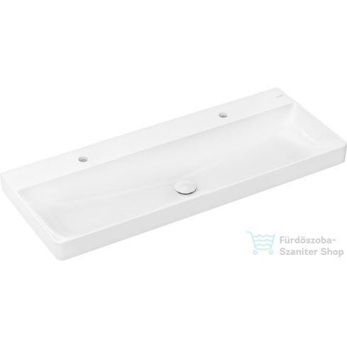 Hansgrohe XELU Q Smartclean 120x48 cm-es fali mosdó 2 csaplykkal,túlfolyó nélkül,fehér 61042450