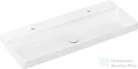 Hansgrohe XELU Q 120x48 cm-es pultra ültethető, 2 csaplyukas mosdó Smartclean bevonattal, fehér 61044450