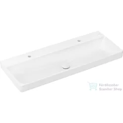   Hansgrohe XELU Q 120x48 cm-es pultra ültethető, 2 csaplyukas mosdó Smartclean bevonattal, fehér 61044450