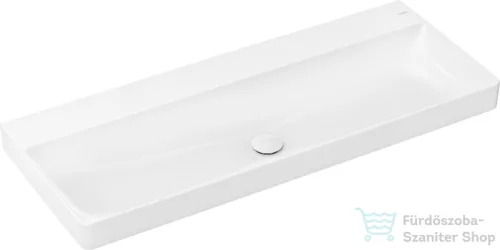 Hansgrohe XELU Q 120x48 cm-es pultra ültethető, csaplyuk nélküli mosdó Smartclean bevonattal, fehér 61045450
