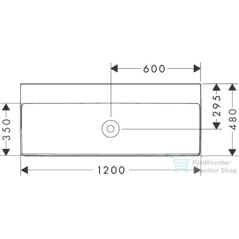 Hansgrohe XELU Q 120x48 cm-es pultra ültethető, csaplyuk nélküli mosdó Smartclean bevonattal, fehér 61045450