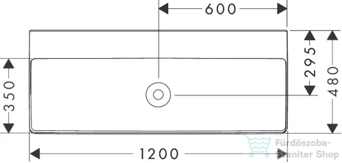 Hansgrohe XELU Q 120x48 cm-es pultra ültethető, csaplyuk nélküli mosdó Smartclean bevonattal, fehér 61045450