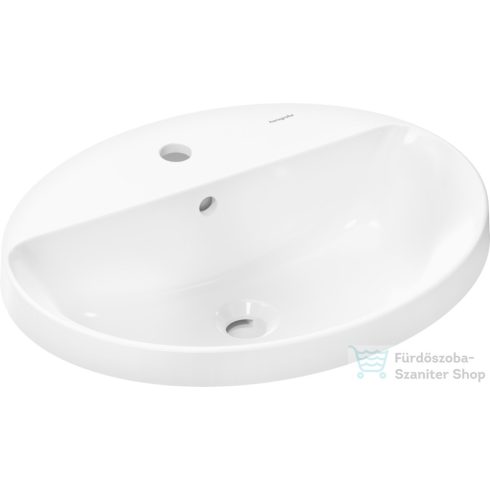 Hansrohe XUNIVA D 55x45 cm-es beépíthető mosdó Smartclean mázzal,fehér 61060450