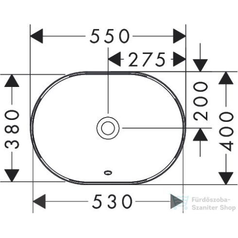 Hansrohe XUNIVA U 55x40 cm-es beépíthető mosdó Smartclean mázzal,fehér 61062450