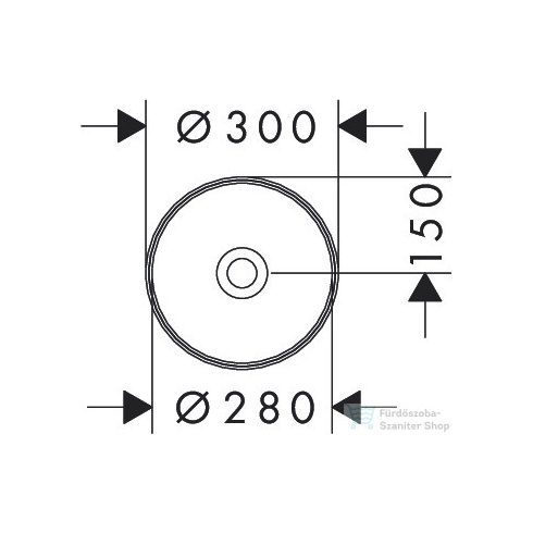Hansgrohe XUNIVA S 30 cm-es pultra ültethető mosdó csaplyuk-és túlfolyó nélkül,Smartclean bevonattal,fehér 61070450