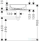 Hansgrohe XUNIVA S 40 cm-es pultra ültethető mosdó csaplyuk-és túlfolyó nélkül,Smartclean bevonattal,fehér 61071450