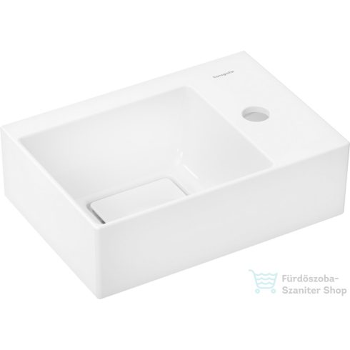 Hansgrohe XEVOLOS E Smartclean 36x25 cm-es fali mosdó jobb oldali csaplyukkal,nem zárható leeresztővel,fehér 61086450