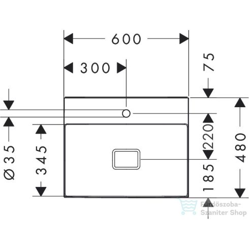 Hansgrohe XEVOLOS E Smartclean 60x48 cm-es pultra ültethető mosdó nem zárható leeresztővel,fehér 61094450