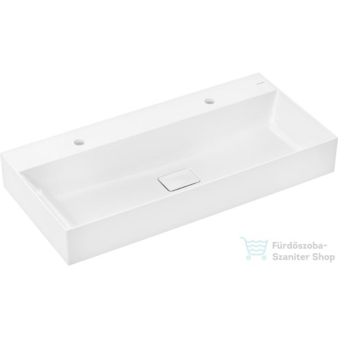 Hansgrohe XEVOLOS E Smartclean 100x48 cm-es fali mosdó 2 csaplyukkal,nem zárható leeresztővel,fehér 61110450