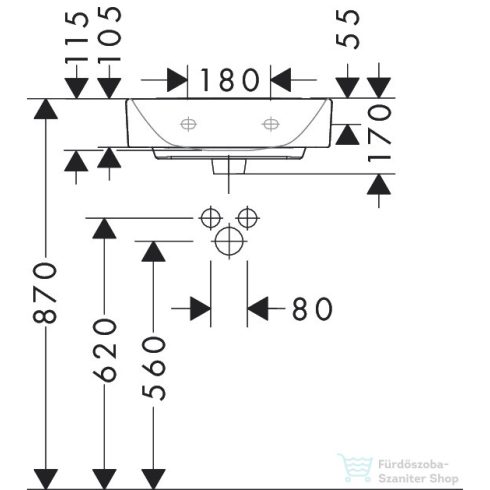 Hansgrohe XANUIA Q 45x34 cm-es mosdó túlfolyó nélkül, Smartclean bevonattal, fehér 61141450