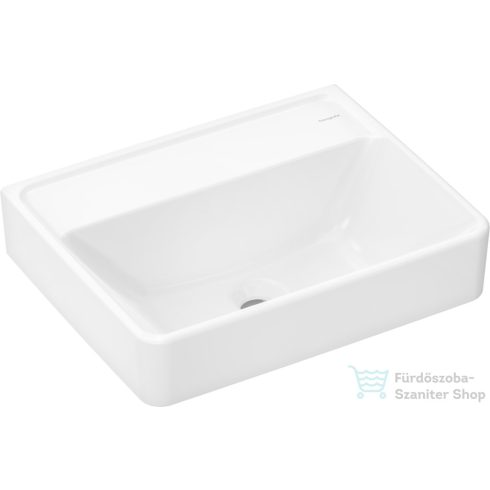 Hansgrohe XANUIA Q 50x39 cm-es mosdó csaplyuk-és túlfolyó nélkül, Smartclean bevonattal, fehér 61145450