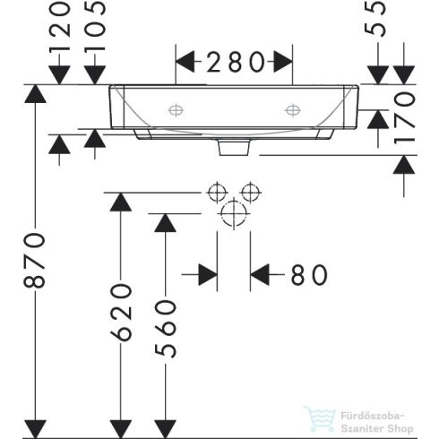 Hansgrohe XANUIA Q 60x48 cm-es mosdó túlfolyó nélkül, Smartclean bevonattal, fehér 61150450