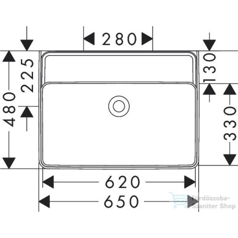 Hansgrohe XANUIA Q 65x48 cm-es mosdó csaplyuk-és túlfolyó nélkül, Smartclean felülettel, fehér 61154450