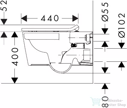 Hansgrohe ELUPURA S perem nélküli függesztett wc soft close ülőkével, Smartclean felülettel, fehér 61186450