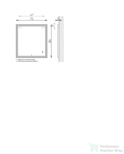 TBoss Floating Mirror Prisma 90*80 tükör LED világítással 612101