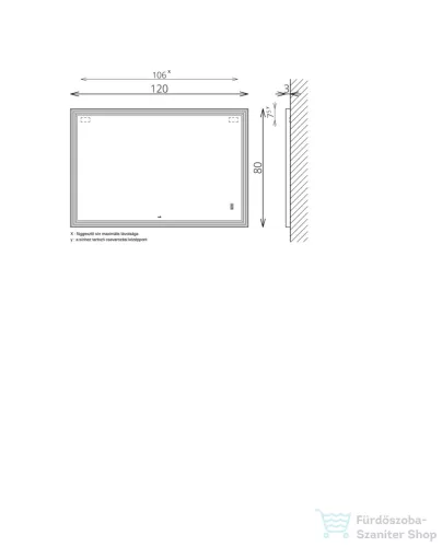 TBoss Floating Mirror Prisma 120*80 tükör LED világítással 613101