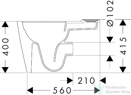 Hansgrohe ELUPURA Q perem nélküli monoblokkos wc, HygieneEffect, fehér 62036450
