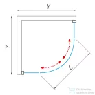 Roth Ambient Line AMR2N/900 90x90cm íves zuhanykabin