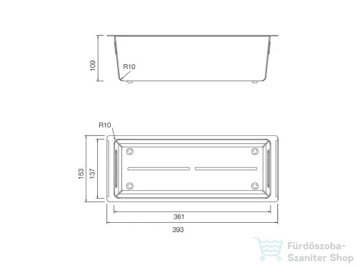 Schock gyümölcsmosó edény 393 x 153 x 109 mm inox 629051SH