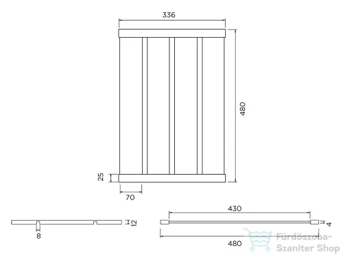 Schock edénycsepegtető 480 x 336 x 12 mm inox 629725EDM