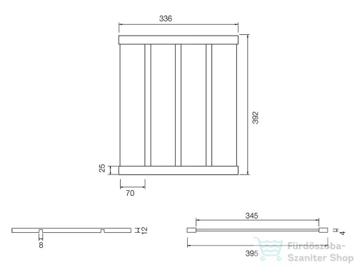 Schock rozsdamentes acél edénycsepegtető 392 x 336 x 12 mm, fekete 629726S