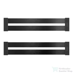   Schock szálcsiszolt fekete rozsdamentes acél edénycsepegtető szett 392 x 80 x 12 mm 629738S
