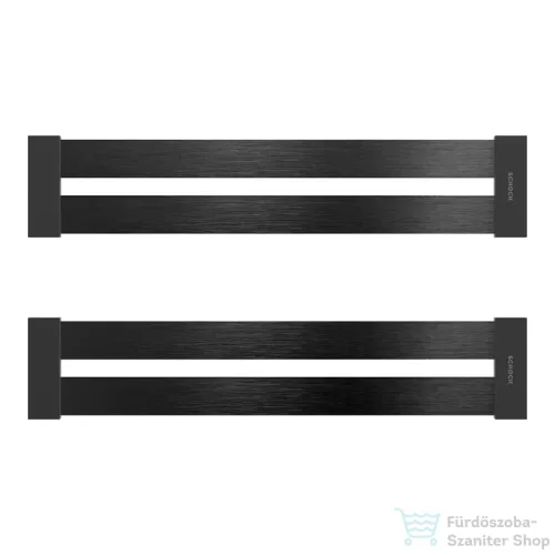 Schock szálcsiszolt fekete rozsdamentes acél edénycsepegtető szett 392 x 80 x 12 mm 629738S