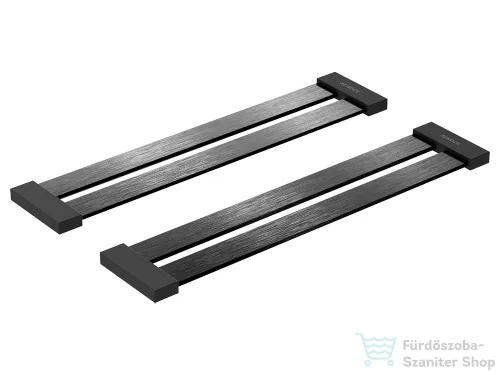Schock szálcsiszolt fekete rozsdamentes acél edénycsepegtető szett 392 x 80 x 12 mm 629738S